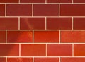 Red ceramic brick tile wall. colorful wall tiles design for bathroom, washroom and kitchen. Background from slate natural stone ti Royalty Free Stock Photo