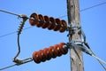 Red ceramic insulators Royalty Free Stock Photo