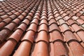 Red ceramic roof tile background texture roofing red corrugated tiles element seamless pattern Royalty Free Stock Photo