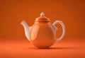 red ceramic teapot on a colored background. Royalty Free Stock Photo