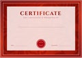 Red Certificate, Diploma template. Award pattern Royalty Free Stock Photo