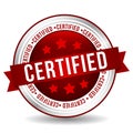 Red Certified Badge Stamp. Eps 10 Vector Royalty Free Stock Photo