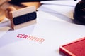 Red certified rubber stamp Royalty Free Stock Photo
