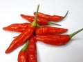 red ceyenne pepper on a white background.red chilli Royalty Free Stock Photo