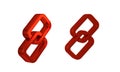 Red Chain link icon isolated on transparent background. Link single.