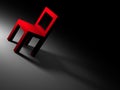 Red chair in dark room Royalty Free Stock Photo