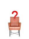 Red chair with question Royalty Free Stock Photo