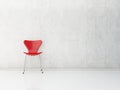 Red Chair to face a blank wall