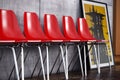 Red chairs 3d composition Royalty Free Stock Photo