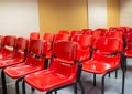 Red chairs in the meeting room. Royalty Free Stock Photo