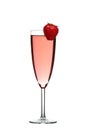 Red champagne drink with Strawberry isolated Royalty Free Stock Photo