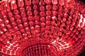 Red Chandelier Crystal Close Up