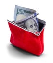 Red Change Purse With Cash Royalty Free Stock Photo