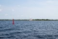 Red channel marker on the small craft route on Georgian Bay Royalty Free Stock Photo