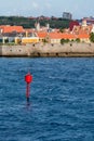 Red Channel Marker on Curacao Coast Royalty Free Stock Photo