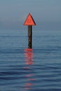 Red channel marker in the ocean Royalty Free Stock Photo