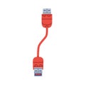 Red Charger Usb Cable for Battery Accumulator Vector Illustration