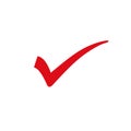 Red Check Mark or Tick Icon No. 4 Royalty Free Stock Photo