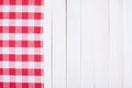 Red checkerboard plaid white fence Royalty Free Stock Photo