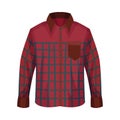 Red Checkered Buttoned Shirt with Long Sleeves and Pocket as Male Clothing Item Vector Illustration