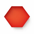 Minimalist Red Hexagonal Plate On White Background Royalty Free Stock Photo