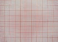 red plaid lined white paper