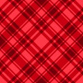 Red checkered seamless pattern. Vector plaid fabric abstract backdrop. Trend Christmas and New Year color design texture Royalty Free Stock Photo