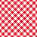 Texture Gingham Seamless Pattern. Red Checkered Textile Products. Vector Illustration Squares Or Rhombus For Fabric Napkin Plaid