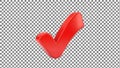 Red Checkmark on Transparent Background Royalty Free Stock Photo