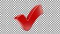 Red Checkmark on Transparent Background Royalty Free Stock Photo
