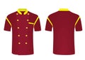 Red chef uniform, front and back view