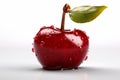 Red cherrie with water drops on white background. 3d illustration Royalty Free Stock Photo