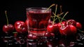 red cherries on black Royalty Free Stock Photo