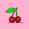 Red cherries icon