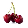 Red cherries isolated on white background Royalty Free Stock Photo