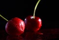 Red cherries still life picture Royalty Free Stock Photo