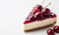 Cherry cheesecake isolated on white background Royalty Free Stock Photo