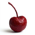 Red Cherry Closeup Textured Fruit on White Background Royalty Free Stock Photo