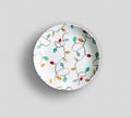 Red cherry Floral Dinner Plate with white background
