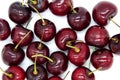 Red cherry fruit top view. Royalty Free Stock Photo