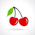 Red cherry icon Royalty Free Stock Photo