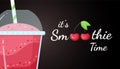 Red cherry smoothie logo vitamin drink banner