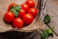 Beautiful red tomatoes. Top view. Tomatoes pattern background Royalty Free Stock Photo