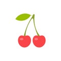Red cherry. Two cherries Royalty Free Stock Photo