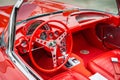 Interior of a red 1959 Chevrolet Corvette classic car Royalty Free Stock Photo