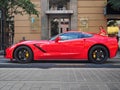 Red Chevrolet Corvette Stingray C7 Royalty Free Stock Photo