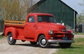 1957 red Chevrolet old pick up truck