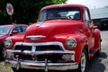 Red 1950 Chevrolet truck