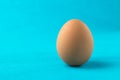 Red, chicken egg on a blue background Royalty Free Stock Photo