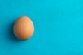 Red, chicken egg on a blue background Royalty Free Stock Photo